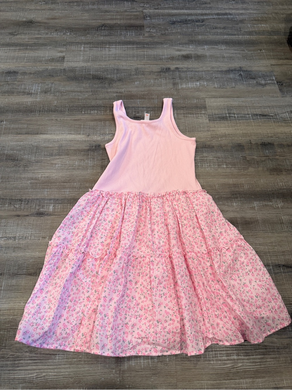 Cat & Jack Pink Floral Tiered Tank Dress for Girls